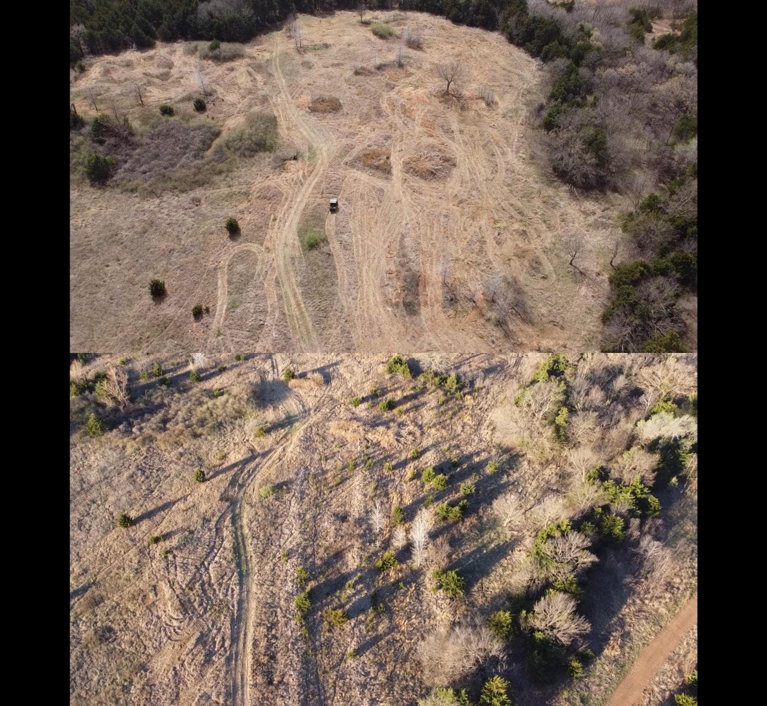 Before and After Land Clearing in Cushing Oklahoma